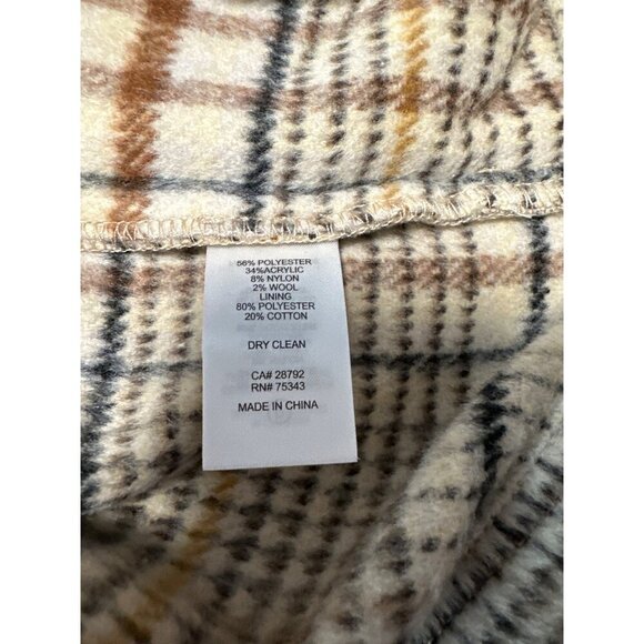 JOIE Plaid Long Sleeve Button Front Flannel Shacket Size XL - Picture 6 of 10